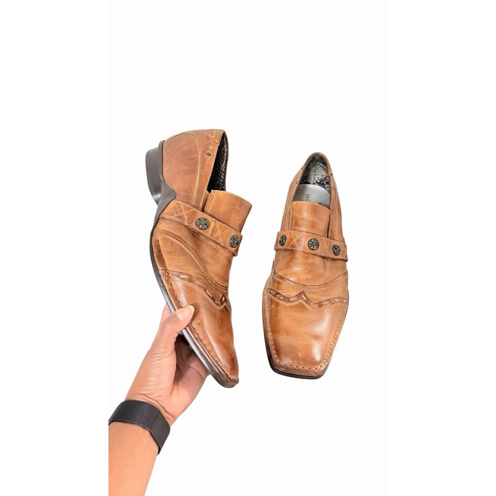 Mark Nason Lounge U Rock Studded Loafers Shoes Brown Leather Sn71790 - Sz 10.5 View 2